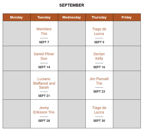 Semptember performances